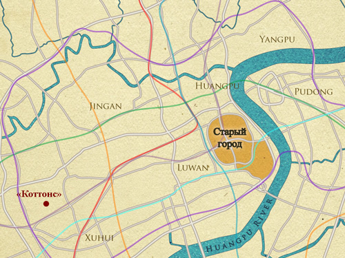 Карта центра Шанхая